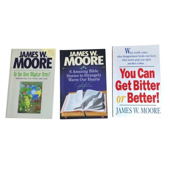 James W. Moore Book Lot of 3 Inspirational Christian Living Books Abingdon Press - Picture 1 of 12